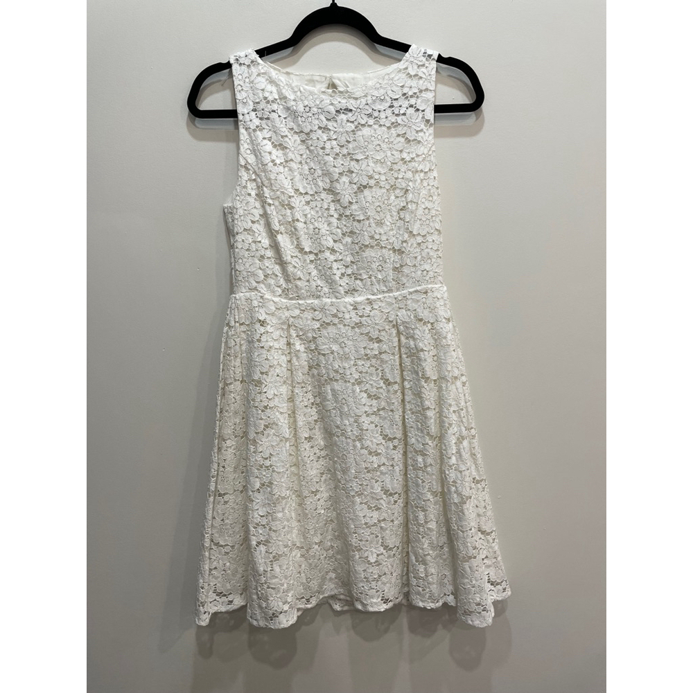 Zara White Lace Open Back Sleeveless Dress M Fairy Romantic Coquette Feminine